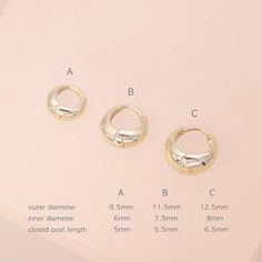 Pendiente de aro con bisagras Huggie de oro macizo de 14K aro - Etsy Seoul Korea, Yellow Gold Earring, Gold Hoops, Tragus, Gold Hoop, Hinges, South Korea, Solid Gold, Diamond Earrings