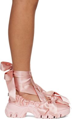 Rombaut - Pink Boccaccio II Aura Bows Ballerina Flats Bows On Shoes, Ballet Grunge, Feminine Heels, Ballet Heels, Ballerina Heels, Pink Diamonds, Pink Aura, Ballet Fashion, Order Confirmation