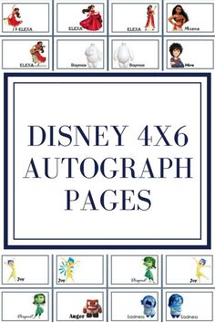 the disney 4x6 autograph pages