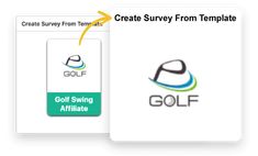 the golf survey form is shown with an arrow pointing to it's left side