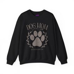 Super cute Dog Mom Social Club Sweatshirt just in time for the cool crisp weather.  Comfy classic fit with a clean-cut style Unisex sizing and tear away label Designs will be printed into the fabric not just applied to the top Sizing The sweatshirt runs true to size, for an OVERSIZED FIT SIZE UP Please refer to size charts provided in the listing for details about measurements Make sure you are ordering the size you need for your desired look Processing / Shipping ❤️🤍💙We only use print compani Casual Crew Neck Sweatshirt With Dog Print, Winter Crew Neck Top With Dog Print, Winter Dog Print Crew Neck Top, Woman Sweatshirt, Dog Lover Sweatshirt, Super Cute Dogs, Lover Sweatshirt, Club Sweatshirts, Mom Sweatshirt