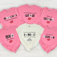 Mean Girls Inspired Matching Bachelorette Party Shirt - Magnolia Dane Co. Available Quotes, Hen Night Ideas, Funny Bachelorette, Bachelorette Party Weekend, Bachelorette Party Shirt, Bachelorette Tshirts, Bachelorette Themes, Cute Matching, Bridesmaid Shirts