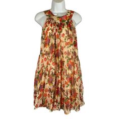 Free People Dress Mini Peach Floral Print Accordion Pleated Sleeveless Size Small Measurements Length 33 Inches Pit To Pit 20 Inches Pre Loved Good Condition Convertible Wrap Dress, Mariposa Dress, Free People Velvet, Denim Overall Dress, Crochet Mini Dress, Floral Shift Dress, Tent Dress, Halter Mini Dress, Free People Denim