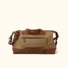 Men's Classic Waxed Canvas Weekend Bag Khaki Front Waxed Canvas Duffle Bag, Buffalo Jackson, Canvas Weekender Bag, Danner Boots, Canvas Duffle Bag, Canvas Messenger Bag, Weekend Bag, Chestnut Brown, Leather Gifts