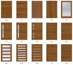 the different types and sizes of doors