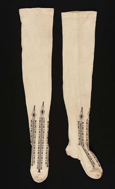 Hosiery American 1860–1900 Historical Gowns, Warwick Castle, Circular Knitting Machine, Navy Blue Tie, White Stockings, Antique Wedding, Costume Collection, Costume Institute