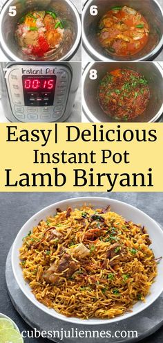 the instructions for how to make instant pot lamb biriyani