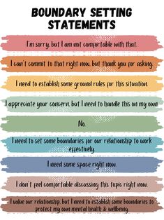 This boundary statement poster will be the perfect addition to your office, home, or child's space to remind clients, children or yourself of different boundary statements that that it is okay to use them. This listing is for instant download, a print yourself poster. No physical product will be shipped out. This comes standard as an 18x24 inch poster. If you would like another size, please message me before purchasing to ensure it can be made. Once downloaded, you can print at your own home or Boundary Statements, Social Work Quotes, Online Notes, Counseling Posters, Office Decor School, Middle School Counselor, Therapy Poster, School Counselor Office, Counselor Office