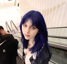 #bluehaircolor #bluehair #gothgirl #grunge #emo Unique Dyed Hair, Dye Ideas, Hair Anime, Hair Color Blue, Hair Dye, Purple Hair, Blue Hair, Dyed Hair, Hair Ideas