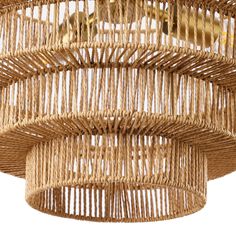 a chandelier made out of wicker