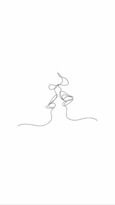 a single line drawing of a woman's face with her hair blowing in the wind