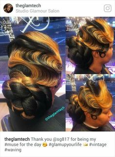 Pretty!! Deep Wave Quick Weave, Classic Hairstyles Women, Protective Style Braids, Black Hair Updo Hairstyles, Weave Ponytail Hairstyles, Updo Styles, Makeup Idea