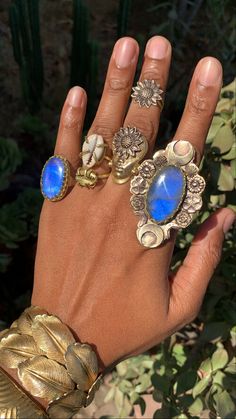 Moon And Sky, Once In A Blue Moon, Mode Hippie, Brass Rings, Labradorite Ring, Blue Labradorite