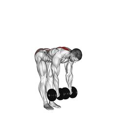 a man is doing push ups with two dumbbells in front of his back