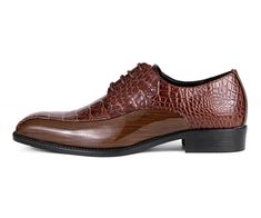 Indulge in refined elegance with Harvey's dark brown oxford shoes! These expertly crafted men's crocodile dress shoes by Amali redefine the traditional oxford with a bold twist, ideal for the adventurous gentleman. Made from top-quality manmade materials, they guarantee both resilience and a sophisticated look. Harvey's oxford dress shoes embody luxury and sophistication. Harvey dark brown oxford shoes feature: SHOWCASE IMPECCABLE CLASS - Harvey blends classic elegance with modern flair, combini Dark Brown Oxford Shoes, Apple Hat, Brown Oxford Shoes, Mens Overcoat, Plaid And Leather, Slim Fit Dress Pants, Lace Up Dress, Plaid Suit, Oxford Dress Shoes