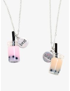 Boba Things, Boba Stuff, Kawaii Drinks, Kawaii Boba, Boba Pearls, Bubble Tea Boba, Boba Milk, Luck Necklace, Good Luck Necklace