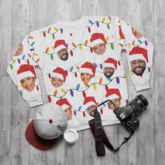 ⭐⭐December 6th is the last day to order and receive by Christmas.⭐⭐ Make this holiday season one to remember with our Custom Family Christmas Sweatshirt! Add a unique touch to your festivities with this personalized sweatshirt featuring your family's cherished faces adorned with a cute Santa hat. Each sweatshirt is designed with care, allowing you to include your favorite people for a truly one-of-a-kind garment. 🌟Would you like to see a sample before we print? If you would like to see a sample before we print your one of a kind sweatshirt please respond as soon as you can.  I will send your sweater to get printed within 24 hours after I have sent the sample picture your way.  If I do not hear back from you within 24 hours I will continue on and send your sample to be printed and shipped. Cute Santa Hat, Custom Face Shirt, December 4th, Holiday Sweatshirt, Christmas Makes, Personalized Family, Christmas Pattern, Family Gifts, Christmas Sweatshirts