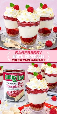 raspberry white chocolate cheesecake parfaits