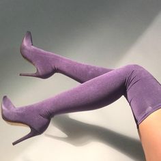 Handcrafted US sizing. Fits true to size. Heel Height: 4.72" / 120 mm approx Product measurements were taken using size 8. Please note that measurements may vary by size. Thigh High Sock Boots, Thigh High Stiletto Boots, High Heels Classy, Thigh High Heels, Sock Boots, Heels Classy, Socks And Heels, Stiletto Boots