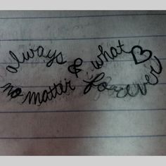 handwriting writing on lined paper that says, always what you matter and never