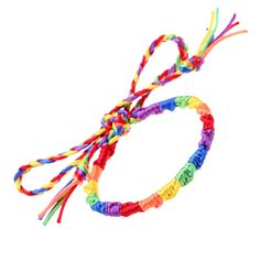 A vibrant rainbow woven construction ensures a fun and whimsical accent to your everyday styles. 7.1'' L Tie closure String Watches Women Leather, Woven Rattan, Gifts For Your Girlfriend, Bracelet Crafts, Wristbands, Colorful Bracelets, Adjustable Bracelet, Bracelet Gift, Handmade Bracelets