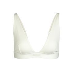 Cotton Plunge Bralette | Bone — This wear-it-and-forget-it triangle bralette combines the cool everyday comfort and natural breathability of cotton with high-tech Powermesh support. Complete the look with cotton leggings. Seamless Triangle Top Nursing Bra For Summer, Summer Fitted Nursing Bra For Loungewear, Summer Seamless Triangle Top Nursing Bra, Everyday Summer Triangle Top Bra, Summer Nursing Bra For Everyday Use, Summer Cotton Bra, Summer Everyday Cotton Bra, Casual Everyday Summer Bra, White Cotton Sports Bra For Spring