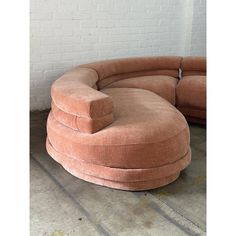 W112 D90 H27 SW132 SD32 SH18 Left Section W66 D48 H26 Center section W65 D37 H26 Right section W65 D48 H26 CAPAS sectional made to order in a variety of fabrics. Floor model has sold, but was upholstered in a smooth chenille fabric in a dusty salmon color. Item is completely free standing and does not have connectors or attachments. Item features uniquely stacked tiers and thick foam for great comfort. Price is for all three sections. Price is for a custom build as the floor model has sold. Bubble Couch, Mid Century Vintage Furniture, Vintage Mid Century Furniture, Curved Sectional, Custom Sectional Sofa, Large Sectional, Custom Sectional, Upholstery Cushions, Modular Sectional Sofa