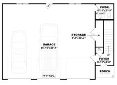 the garage floor plan for a two car garage