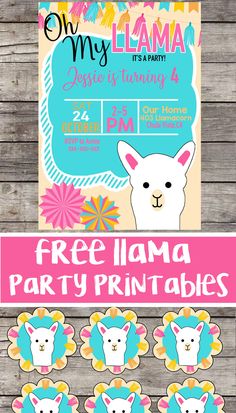 llama birthday party printables for kids and adults