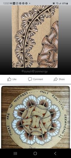 two pictures with different designs on them