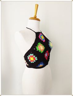 Crochet Halter Top,Retro Top,Granny Square Top This crochet top include 6 square and 4 half square. %100 Hand crocheted by me . Available in S / M / L size. Thanks a lot for stopping by! Retro Multicolor Crochet Tops, Retro Crochet Top For Summer, Retro Crochet Tops For Summer, Fitted Multicolor Crochet Halter Neck Top, Fitted Multicolor Crochet Top With Granny Square, Summer Retro Crochet Tops, Sleeveless Granny Square Tops, Retro Fitted Crochet Top, Fitted Multicolor Granny Square Crochet Top