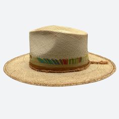 Silk and cotton ribbons with small details around crown Sweatband with 'Soul Full of Sunshine' inspirational quote All hats are unique and have perfect imperfections! Straw hat hand woven in Ecuador Hand made and designed by Valeria in California Bohemian Straw Fedora With Handwoven Details, Handwoven Natural Toquilla Straw Fedora, Western Straw Fedora With Woven Detail, Luxury Handwoven Natural Fedora, Eco-friendly Woven Straw Hat In Natural Color, In Her Studio, Hat For Men, Desert Island, Hat For Man