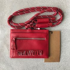 Steve Madden Bteddi Credit Card Lanyard Id Holder Wallet W Strap Zipped Coin * Red Color Faux Leather Construction With Pink Tone Hardware Accents * Designer Logo On Exterior * Exterior Id Holder With Clear Window And 2 Card Holder Pockets Zipped Coin * Detachable Strap Size : 4.5” W X 3.25” H Msrp : $28 Wallet Lanyard, Lanyard Id Holder, Clear Window, Designer Logo, Steve Madden Bags, Pink Tone, Id Holder, Lanyard, Red Color