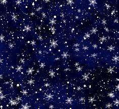 snow flakes on a dark blue background with white stars in the center and bottom