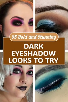 Dark Eyeshadow Looks Makeup Black Eyeshadow, Eye Makeup Black, Eyeshadow Purple, Eyeshadow Smokey Eye, Purple Eyeshadow Looks, Plum Eyeshadow