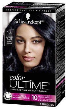 PRICES MAY VARY. INTENSE COLOR: The breakthrough formula of Color Ultime hair colorations provide vivid color intensity and defies fading for lasting vibrancy up to 10 weeks. Experience premium performance for noticeably brilliant color results. FADE RESISTANT: Color Ultime hair dye defies fading for lasting vibrancy for up to 10 weeks SHINE LIKE A DIAMOND: Color Ultime hair colorations provide incredible shine that is sure to stop the show IN THE BOX: 1 tube color cream, 1 application bottle wi Blue Black Hair Dye, Permanent Hair Dye Colors, Schwarzkopf Color, Purple Shampoo And Conditioner, Blue Black Hair, Black Hair Dye, Hair Color Cream, Black Hair Color, Permanent Hair Dye