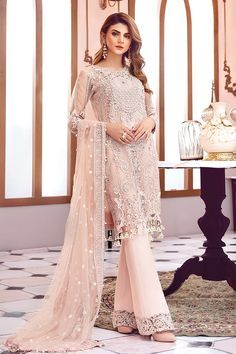 Buy Indian Pakistani Party Dresses - Asian Net Embroidered Dress - Pakistani Net Wear with Pearls And Motifs in USA, UK, Canada, Australia Visit Now : www.NameerabyFarooq.com or Call / Whatsapp : +1 732-910-5427 Salwar Dress, Dress Salwar Kameez, Net Dress, Chiffon Collection, Pakistani Dress Design, Pakistani Designers, Shalwar Kameez, Embroidery Suits, Luxury Collection