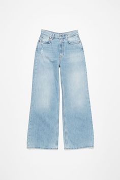 Acne Studios - Relaxed fit jeans - 2022F - Light blue Light Indigo Wide Leg Jeans With Five Pockets, Light Indigo Wide-leg Jeans With Five Pockets, Light Indigo Wide Leg Jeans, 2022 Jeans, Relaxed Fit Jeans, Waist Length, Long Length, Fit Jeans, Jeans Fit