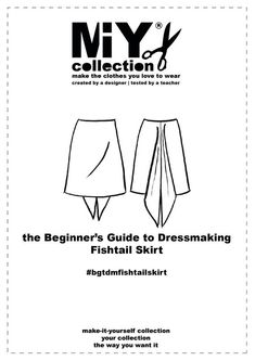 This is the Fishtail Skirt pattern from my 1st book "Beginner's Guide to Dressmaking". From the front this looks like an ordinary A-line skirt, but then you turn around and there is this fabulous bustle-style draped back! It is deceptively easy to make and only has a few pattern pieces.In lightweight denim it makes a gorgeous casual little number to wear with boots or trainers. In crisp black linen you will have all your work colleagues asking you where you bought such an unusual skirt.  I think Fishtail Skirt Pattern, Diy Denim Skirt, Tango Dresses, Tango Skirt, Tango Outfit, Choosing Fabric, Sewing Clothes Women, Boys Pattern, Tango Dress