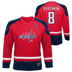 Cheer on your favorite team in style with this officially Licensed NHL National Hockey League apparel. Whether you are on campus, attending a game, at school, out for the night or tailgating this makes your allegiance unmistakable with team colors and logo. This quality garment will last for seasons to come! Alexander Ovechkin, Alex Ovechkin, Boys Fleece, Washington Capitals, New York Islanders, Logo Material, National Hockey League, Team Jersey, Athletic Top