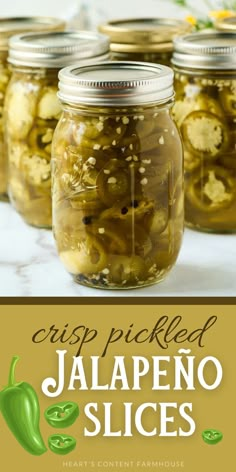 jars filled with pickled jalapeno slices