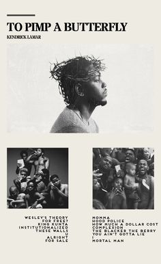 the back cover of to pimp a butterfly by nick lamare, featuring images of black women