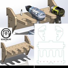 an image of a wooden bench made out of wood and paper with instructions to make it