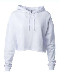 Women’s Lightweight Cropped Hooded Sweatshirt - WHITE - L | Independent Trading Co. Women's Women’s Lightweight Cropped Hooded Sweatshirt in White Size Large | Cotton/Polyester Blend Plain Sweatshirt, Hockey Mom, Camo Colors, Black Camo, Pullover Designs, Crop Sweatshirt, Hooded Pullover, White Sweatshirt, Cropped Hoodie