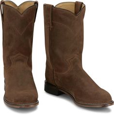 Suede roper boots offer the perfect combination of style and comfort. With their classic construction and soft texture, these boots are ideal for any occasion. Whether it's for a casual event or a special outing, these suede boots will keep you looking so Rugged Suede Boots For Rodeo, Justin Roper Boots, Brown Suede-lined Boots For Rodeo, Men’s Western Boots, Suede Boots With 4-inch Heel And Medium Width, Tony Lama Boots, Ostrich Boots, Roper Boots, Rugged Boots