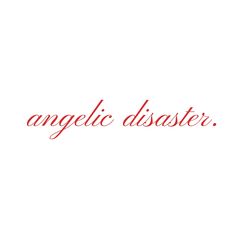 Angelic Disaster Tattoo, Tattoo Inspo Quotes, Red Word Tattoos For Women, Tattoos In Red, Angelic Words, Red Back Tattoo, Tattoo Red, Type Tattoo, Small Pretty Tattoos