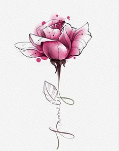 A Drawing, Pink Rose, Tattoo Ideas, Writing, Tattoos, Pink