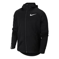 Nike Elite Basketball Training Sports hooded Logo Jacket Black AQ9714-010 (Men's) Functional Sports Hooded Jacket, Technical Hooded Activewear For Streetwear, Nike Sports Hoodie Activewear, Sportswear Track Jacket With Drawstring Hood, Technical Winter Hoodie For Gym, Technical Winter Gym Hoodie, Winter Gym Hooded Jacket With Ribbed Cuffs, Functional Hooded Jacket For Gym, Winter Hooded Jacket With Ribbed Cuffs For Gym