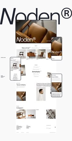 an advertisement for modern furniture in white and black colors, with the words modern on it