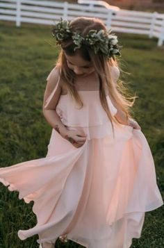 Chiffon Cheap Lovely Comfortable Cute Simple Flower Girl Dresses, Popular Little Girl Dresses, FG071 Simple Flower Girl, Simple Flower Girl Dresses, Pink Flower Girl, Country Flowers, Flowers Simple, Pink Flower Girl Dresses, Wedding Country